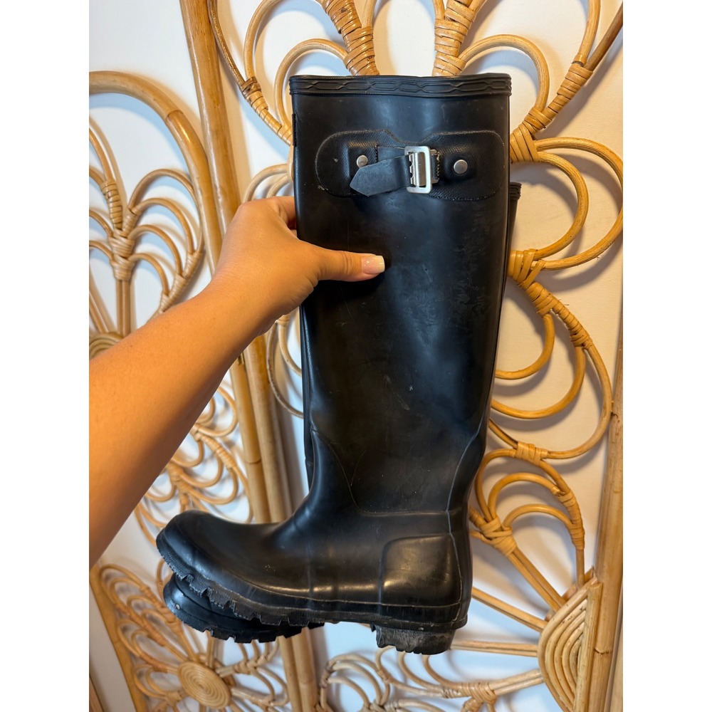 Hunter Original Black Tall Rubber Rain Boots‎ Women US 7M 8F UK 6 EU 39